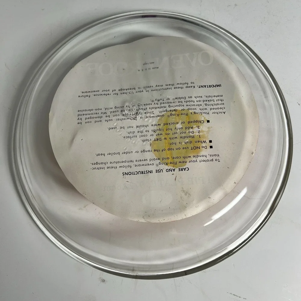 Fire‎ King Ovenproof Anchor Hocking Pie Plate 9 Clear Dish 0.75 Quart